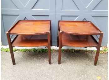 A Pair Of Vintage Mahogany End Tables By Baker Furniture