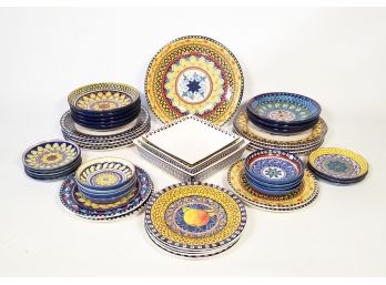 A Huge Williams Sonoma Italian Inspired Ceramics Set