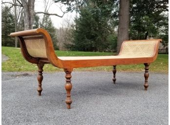 A Gorgeous Early 20th Century Ipe Wood And Cane Daybed