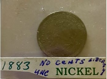1883 No Cents V-Nickel