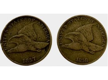 1857 & 1858 Flying Eagle Pair