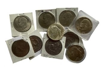 Eisenhower Dollar Coins Including Silver (10 Coins)