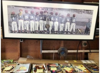 Vintage BOYS OF SUMMER SANDLOT FRAMED PICTURE RAEDY TO HANG 48' Long End The Summer With This Great Picture