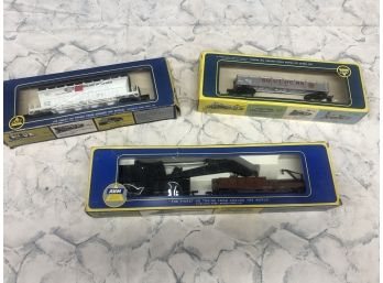 Lot Of 3 Vintage AHM NEW IN BOXES HO SCALE ROLLING STOCK COOL CRANE CAR