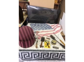 Misc Lot USA Flag Flown Proudly Since 1960s - Several Other Vintage Items See Pics