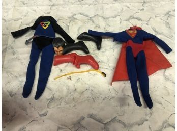 Vintage 1960s-70s SUPERMAN & CAPTAIN AMERICA Figurine Clothing And Head
