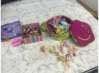Huge Lot Of Vintage POLLY POCKETS Dolls - Animals - Carrier - Accessories In Great Condition