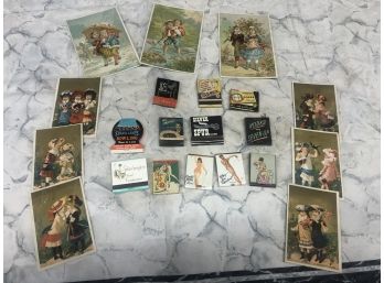 Lot Of Vintage 1940s-50s RISQUE Match Books & 1890s Card Lot