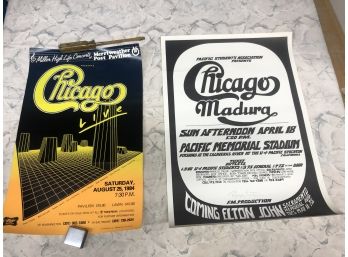 Vintage Pair Of 1980s CHICAGO BAND POSTER In VG Condition Largest Approx 19'x24'