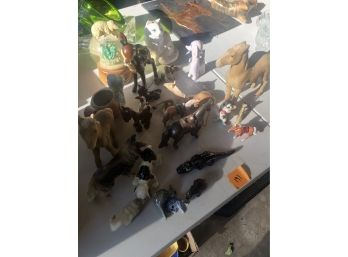 Vintage 1950s-1970s Large Lot Of Animal Figures - Horses - Dogs - Cats - Donkeys - Elephants And More