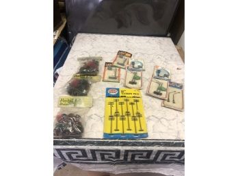 Large Lot Of Vintage New Sealed HO Scale Accessories - Foliage - Street Lights - Telephone Poles  See Pics