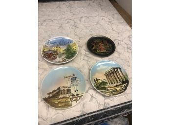 Lot Of 4 Vintage Collectible Plates Circa 1930s-1950s Italian-russian-german