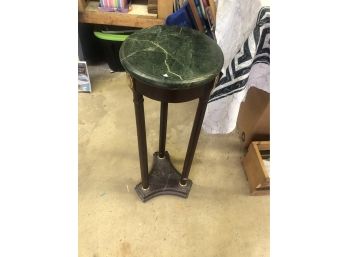 Circa 1950s Marble Top Cherry Wood Gorgeous Plant Table Marble Top 36 Inch Stand Retail $399