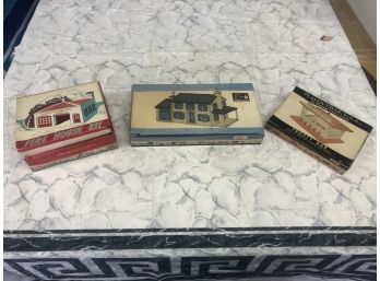 Lot Of 3 Vintage 1950s Plasticville Kits In Original Boxes Look Complete See Pics