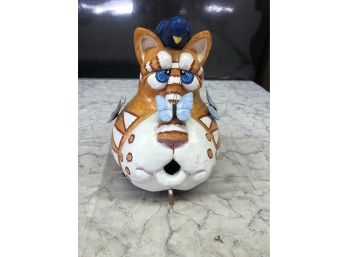 1990s Lovely New Old Stock Fat Cat Decorative Birdhouse Cute Approx 14' Tall