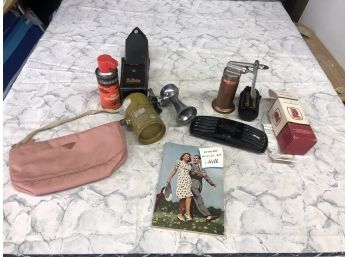 Misc Lot Of Cool Vintage Items: Plant Sprayer - Fire Extinguisher - Magnetic Lint Brush - Horn And More