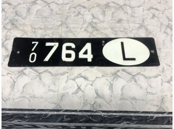 Circa 1969-1970 Foreign License Plate With Bullet Holes Approx 20'