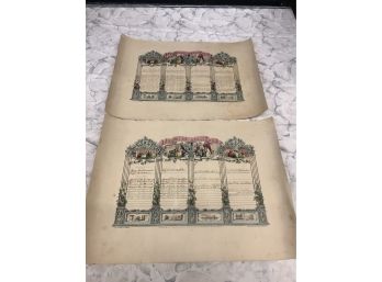 Pair Of Incredible Hand Written 1792-1800s Family Tree/register's Approx 20' X 16'