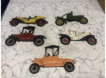 Lot Of 5 Sexton Automobile Cast Iron Wall Art 14' Long Great Colors