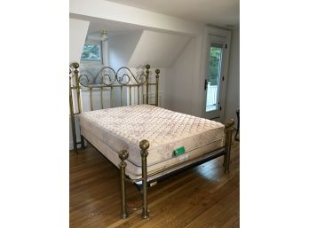 Fabulous Queen Size Brass Bed By Brass Beds Of Virginia - High Quality Mattress & Box Spring (guest Room