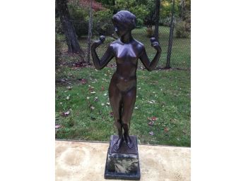 Amazing Vintage Bronze Statue Bronze Statue By Listed Arist - FRITZ KOELLE (1895-1953) Fantastic Bronze