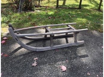 Great Antique Ice Sled - Old Weathered Patina - Used To Move Big Blocks Of Ice -  GREAT OLD PIECE !