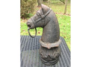 Fabulous Antique Cast Iron Hitching Post - Nice Details - Not A Reproduction - Nice Old One