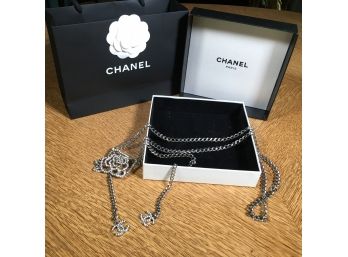 Stunning Authentic CHANEL Rhinestone Belt / Necklace - Floral Design With Original Box & Bag FANTASTIC !