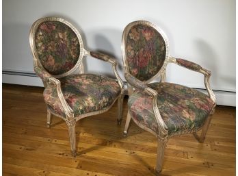 Stunning Pair Of Silver Gilt Chairs By SALLY SIRKIN For J.Robert Scott Associates - Paid $1,200 EACH !