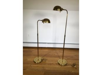 Fabulous Pair Of Vintage FREDERICK COOPER Brass Midcentury Style Floor Lamps  - BID IS FOR THE PAIR !