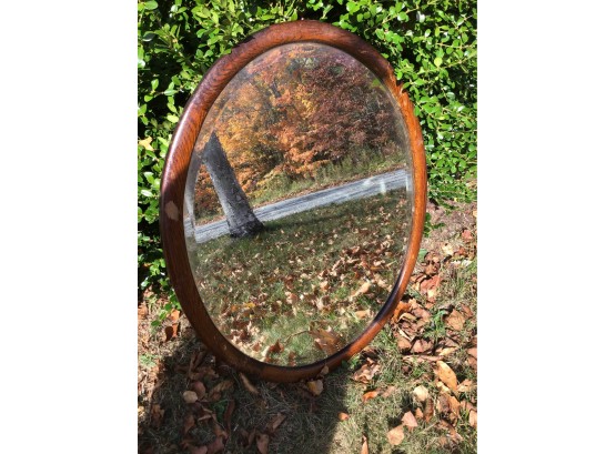 Oval Oak Mirror