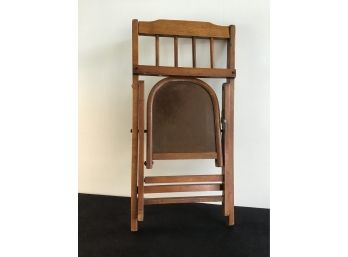 Vintage Children's Folding Wooden Chair