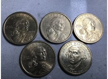 Lot Of 5 Liberty One Dollar Coins