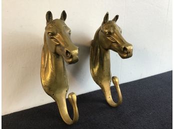 Heavy Brass Horse Hooks