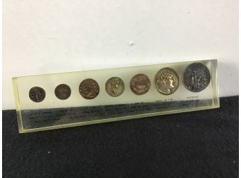 Very Early Coins Behind Glass