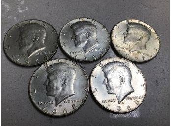 Lot Of 1960's Silver Half Dollars