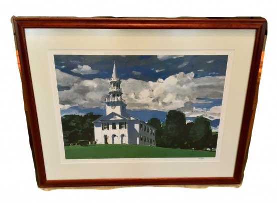 Limited Edition Print ~ The Warren Church ~ Signed By Robert Cunningham With Certificate Of Auth.