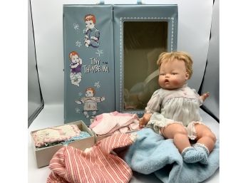 Vintage Ideal Toy Co ~ Tiny Thumbelina ~ Doll, Case & Clothes ~