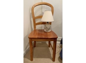 Maple Side Chair & Union Stoneware Lamp