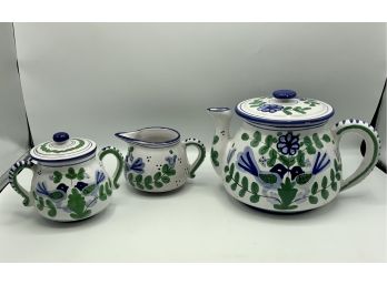 3 Pc Stoneware Tea Set