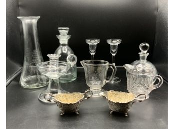 Glass Decanters, Candle Sticks & More