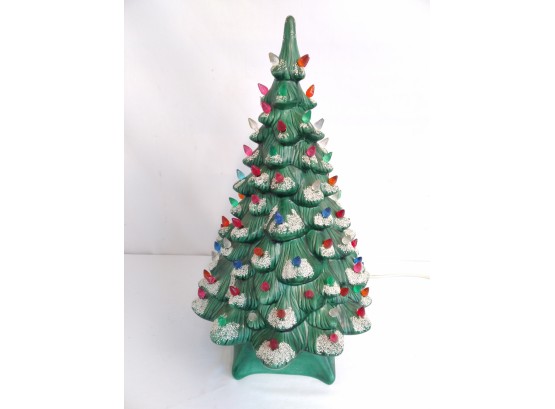 16' Ceramic Holland Mold Light Up Christmas Tree With Base