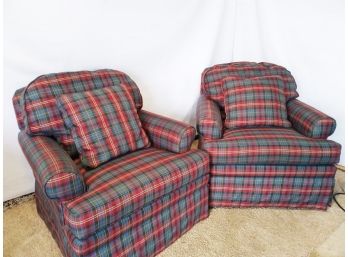 Two Classic Plaid Arm Chairs