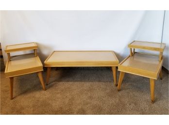 Mid Century Marlite Coffee Table & Matching End Tables