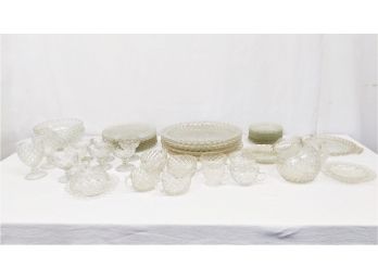 47 Piece Antique Pressed Glassware Set - Paul Sebastian Style