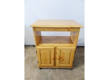 Rolling Microwave Kitchen Cart Cabinet