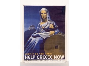 World War II Era Greek War Relief Poster By John Kanelous 1/2