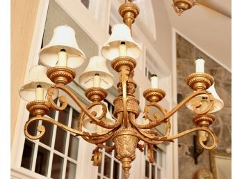 Murray Feiss 9 Arm Burnished Gold Chandelier