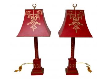 Set Of 2 French Pierre Deux Table Lamps