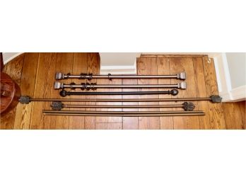 Set Of 5 Heavy Metal Curtain Rods